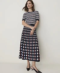 Ann Taylor Striped Modern Sweater T-Shirt Blue Multi Women's