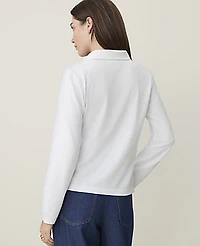 Ann Taylor Weekend Split Neck Polo Top Women's