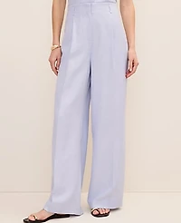 Ann Taylor Petite Pleated Wide-Leg Pant Deep Wisteria Women's