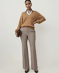 Ann Taylor Collared Mixed Media Sweater Pecan Women's