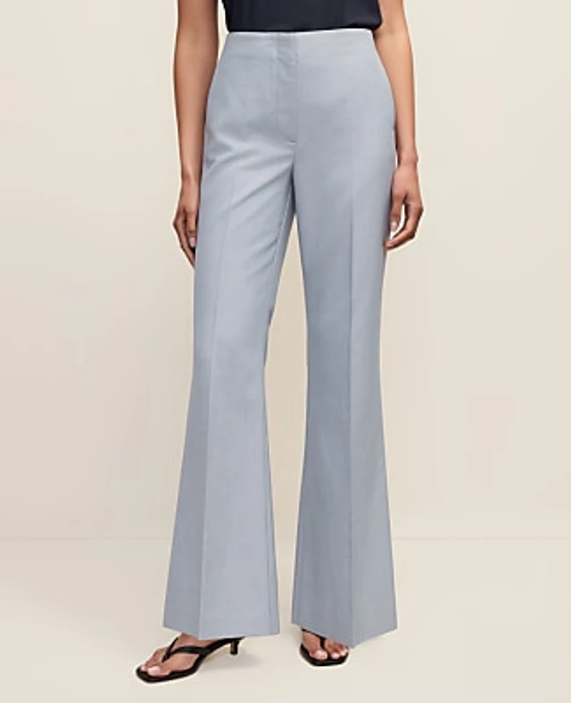 Ann Taylor The Petite Flare Trouser Soft Slate Blue Women's