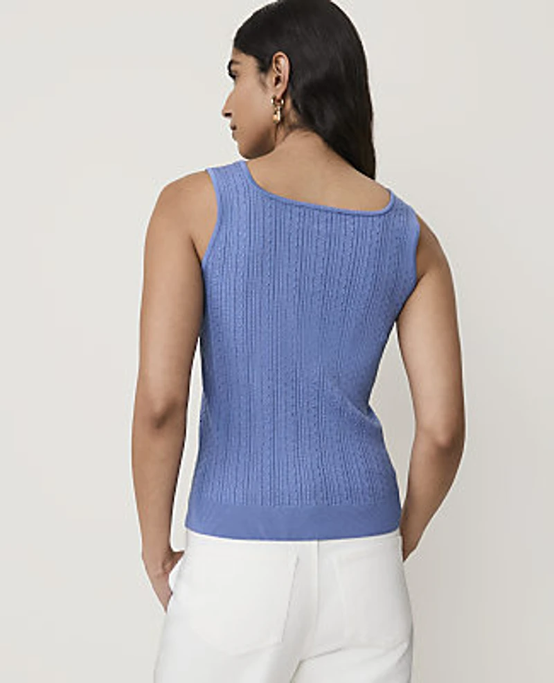Ann Taylor Mixed Stitch Sweater Shell Top Women's