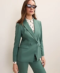 Ann Taylor The Petite Fitted Cutaway Blazer Shadowy Jade Women's