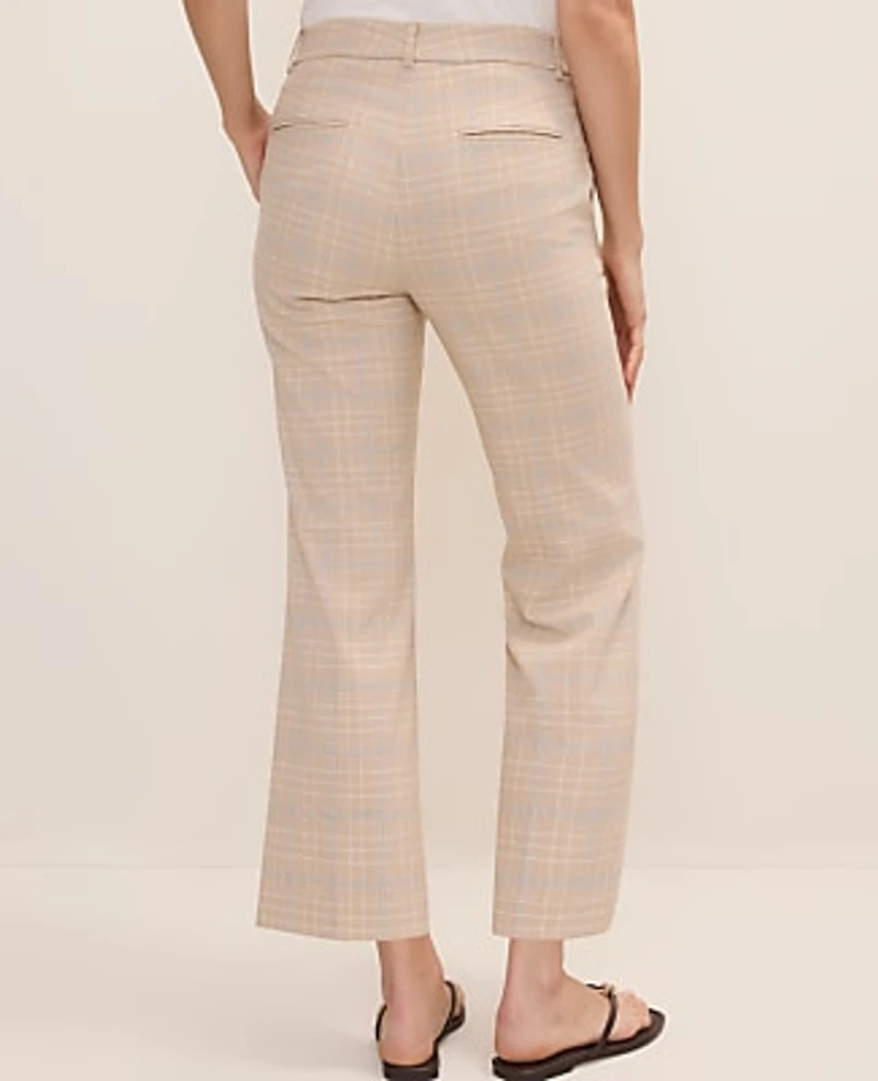 Ann Taylor The Petite Jayne Crop Trouser Plaid Mixed Level Neutral Women's