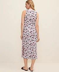 Ann Taylor Petite Weekend Floral Tie Waist Sheath Dress Night Sky Women's