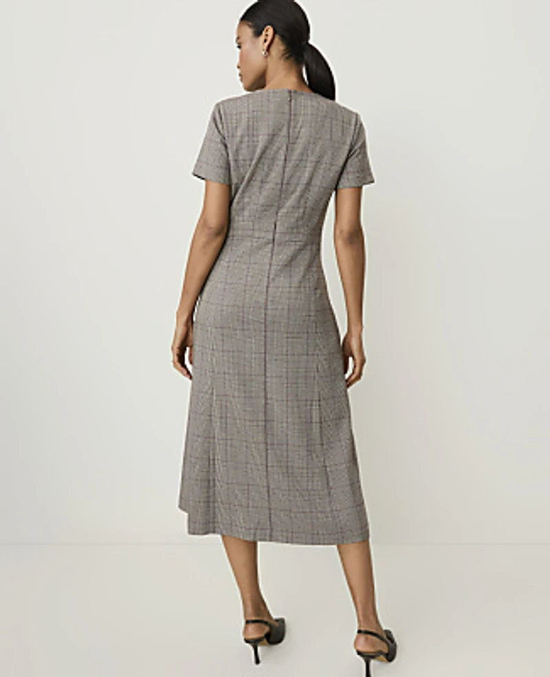 Ann Taylor The Flare Dress Plaid Multi Women's