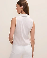 Ann Taylor Petite Sleeveless Flare Shirt Linen Blend Sail Cloth Women's
