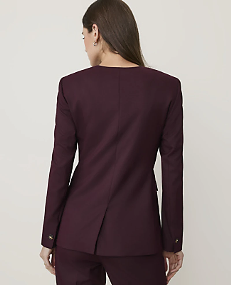 Ann Taylor The Curved Hem Jacket Classic Burgundy Women's