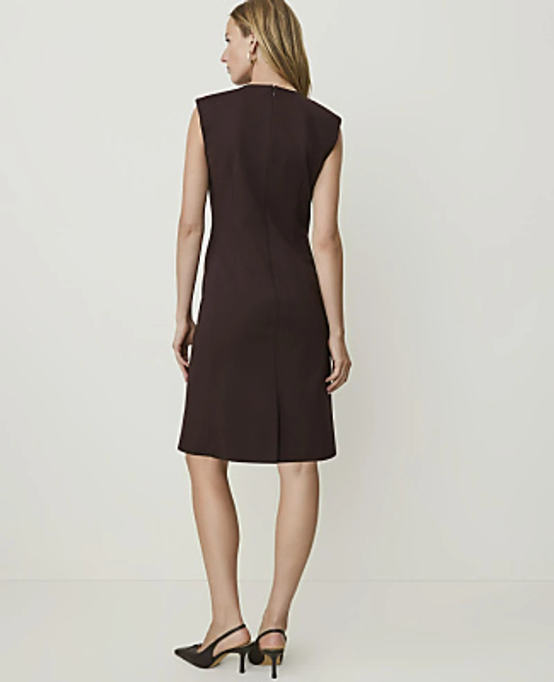 Ann Taylor The V-Neck Sheath Dress Ponte Pure Chocolate Women's