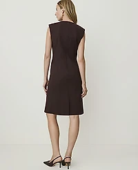 Ann Taylor The V-Neck Sheath Dress Ponte Pure Chocolate Women's
