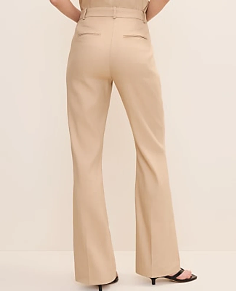 Ann Taylor The Petite High Rise Trouser Linen Blend Cool Sesame Women's