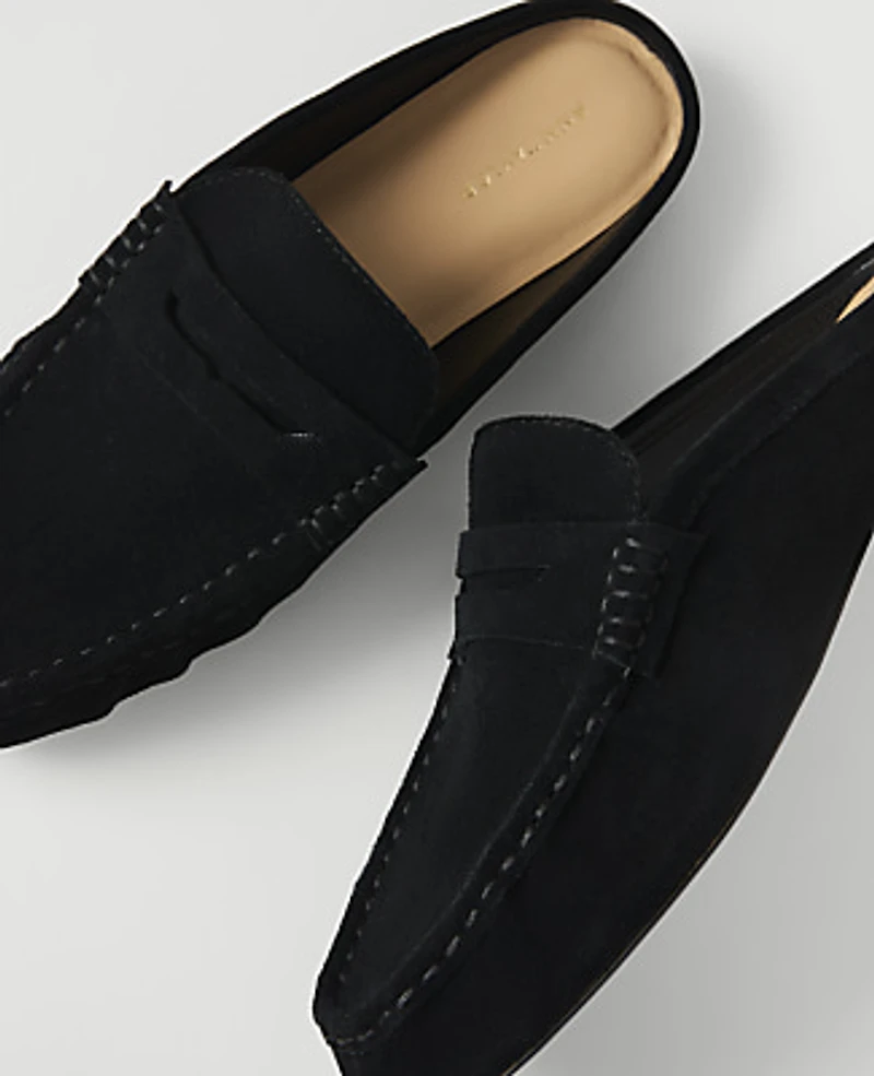 Ann Taylor Weekend Suede Loafer Slide Women's