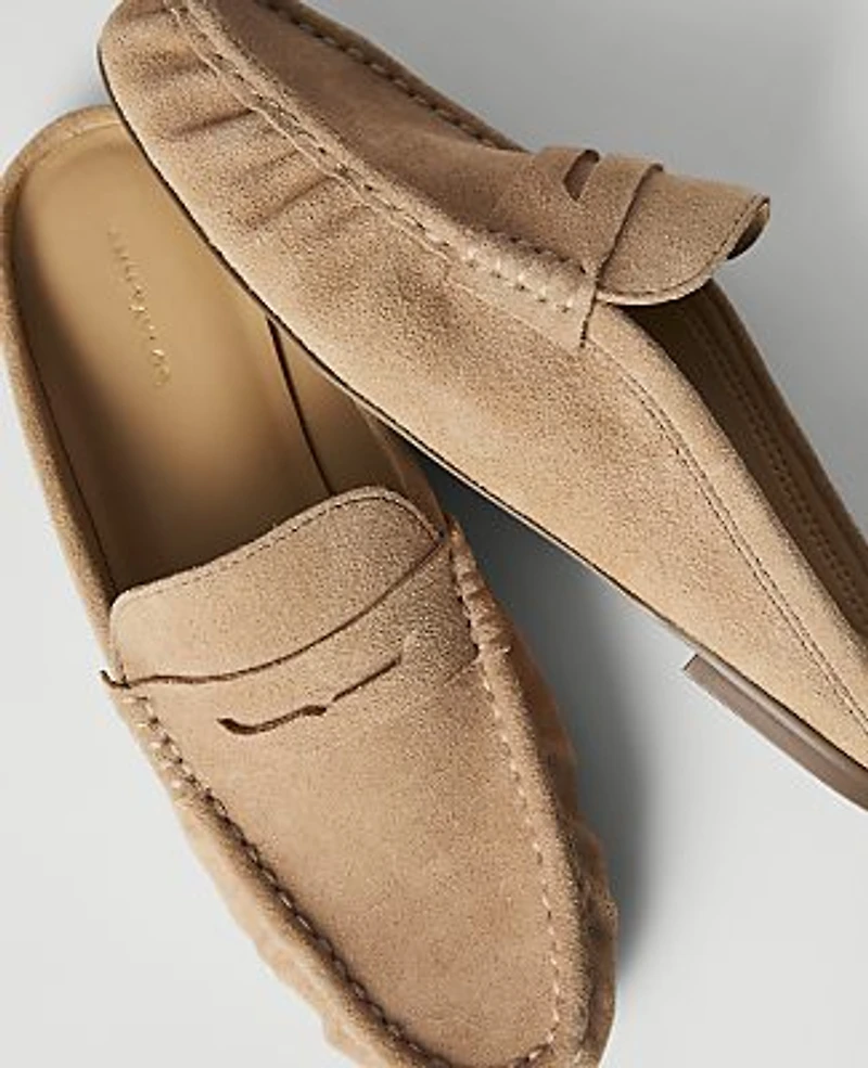 Ann Taylor Weekend Suede Loafer Slide Women's
