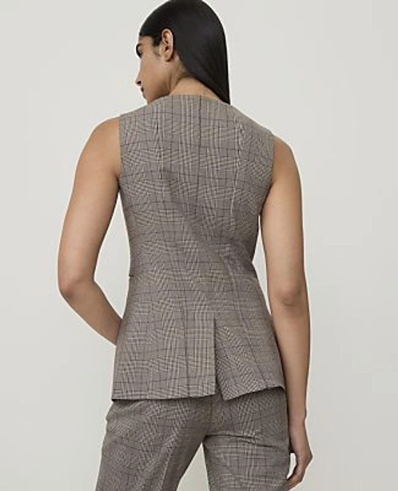 Ann Taylor The Plaid Boatneck Vest Multi Women's
