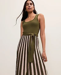Ann Taylor Petite Striped Square Neck Sweater Dress Winding Ivy Women's