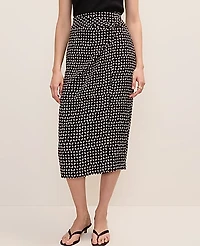 Ann Taylor Batik Wrap Midi Skirt Black Women's
