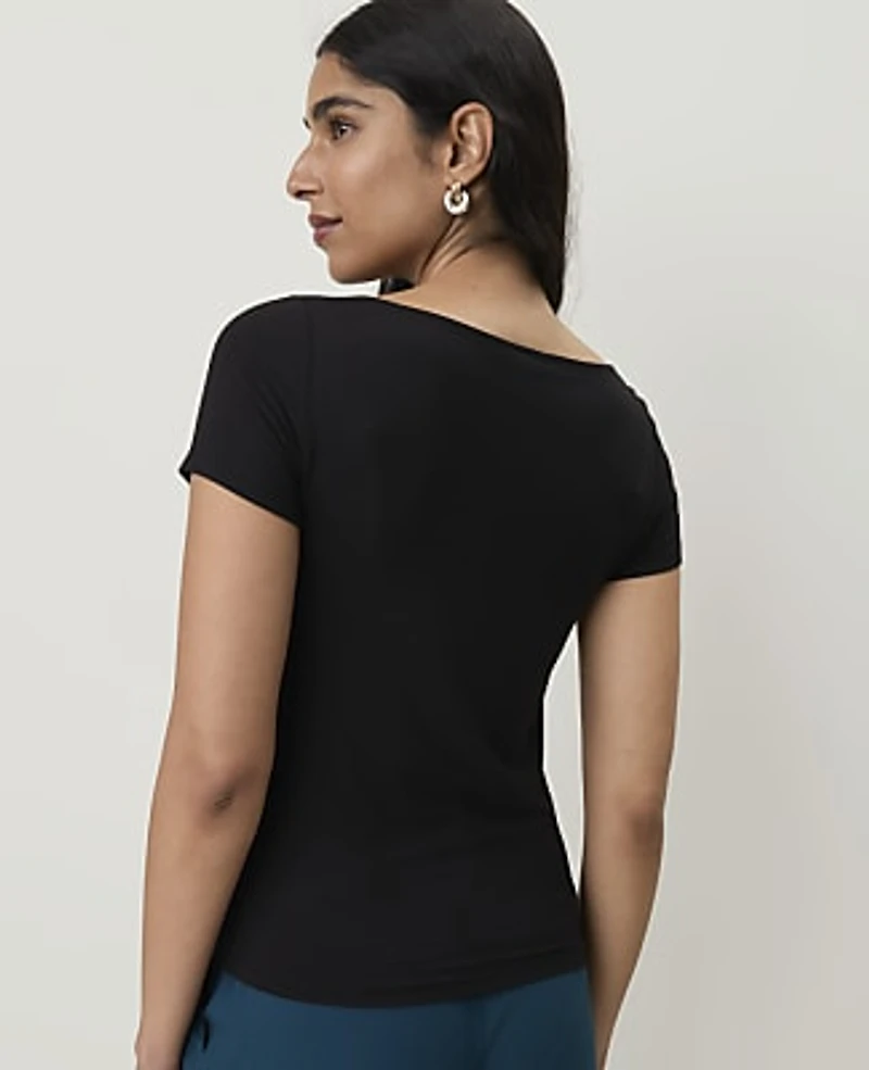 Ann Taylor Scoop Neck Sleeve T-Shirt Women's