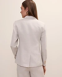 Ann Taylor The Petite Hutton Blazer in Linen Blend Size 4 Natural Flax Women's