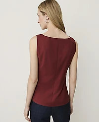 Ann Taylor Petite Square Neck Vest Rich Merlot Women's