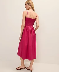Ann Taylor Petite Weekend Smocked Maxi Dress Cranberry Red Women's
