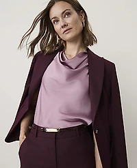Ann Taylor Draped Cowl Neck Top Lilac Pink Women's