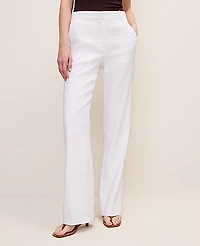 Ann Taylor The Petite High Rise Trouser Linen Blend White Women's