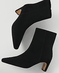 Ann Taylor Suede Skinny Heel Bootie Black Women's
