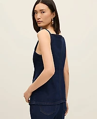 Ann Taylor Petite Strappy Denim Vest Top Classic Rinse Wash Women's