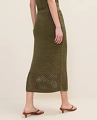 Ann Taylor Crochet Midi Sweater Skirt Winding Ivy Women's