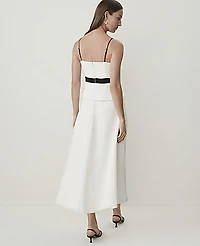 Ann Taylor Peplum Flare Midi Dress Winter White Women's