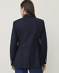 Ann Taylor The Petite Fitted Long Double Breasted Blazer Night Sky Women's