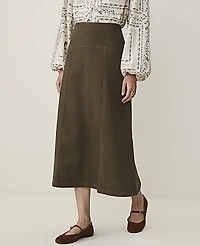 Ann Taylor Weekend Drop Waist Midi Skirt Denim Caper Shadow Women's