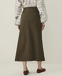 Ann Taylor Weekend Drop Waist Midi Skirt Denim Caper Shadow Women's