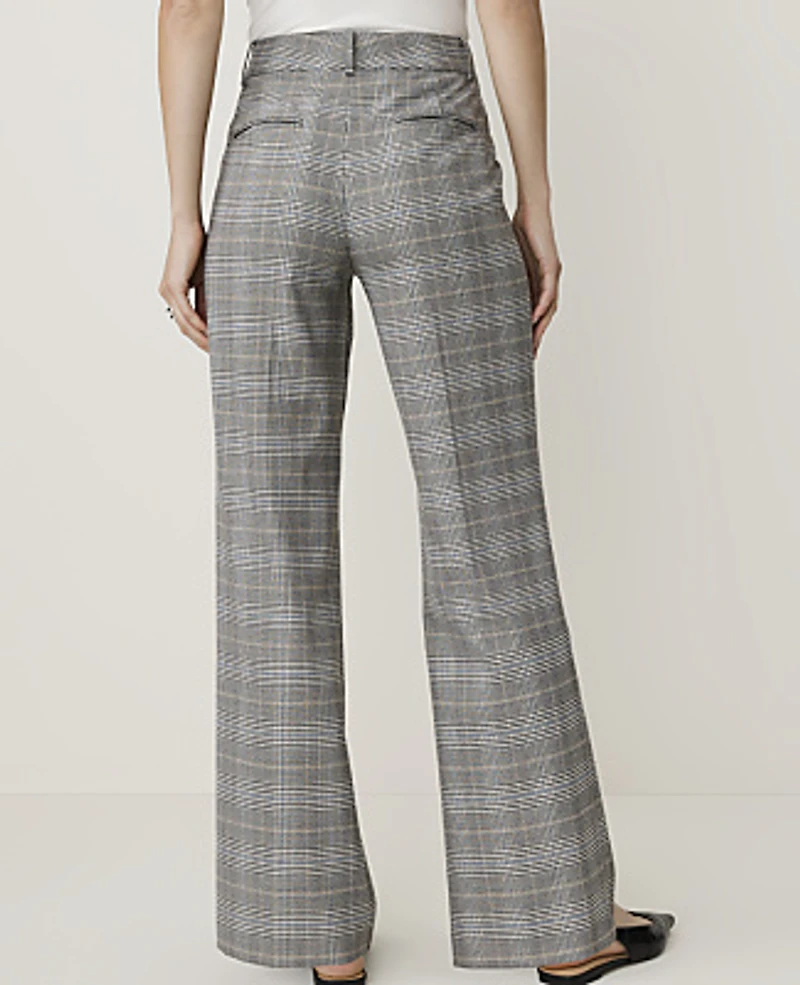 Ann Taylor The Jayne Trouser Plaid — Curvy Fit Blue Women's