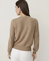 Ann Taylor Petite Pointelle Stitch Cardigan Women's
