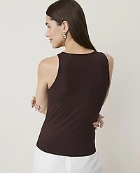 Ann Taylor Petite Hardware Embellished Tank Top French Mocha Women's