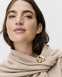 Ann Taylor Metal Knotted Brooch Goldtone Women's