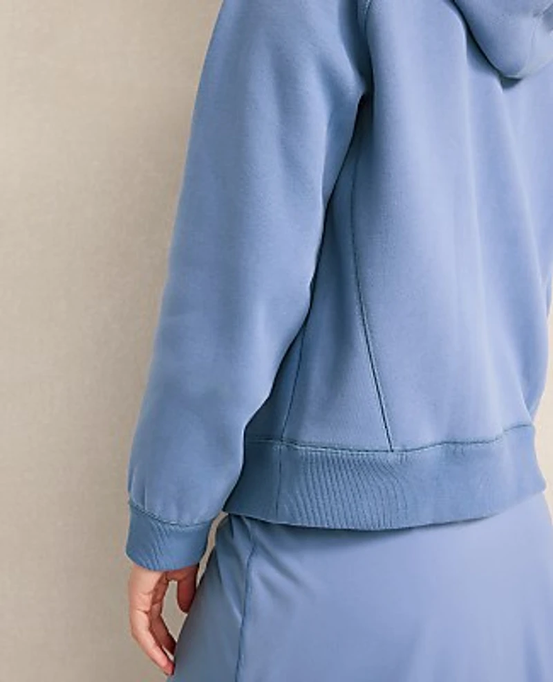 Ann Taylor Haven Well Within Cloud Fleece Zip-Up Hoodie Lake Blue Women's