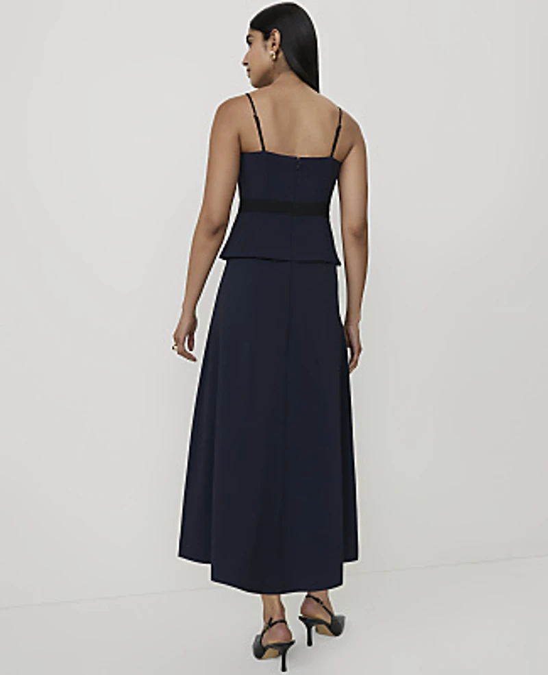 Ann Taylor Peplum Flare Midi Dress Night Sky Women's