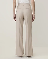 Ann Taylor The Petite Flare Trouser Windowpane — Curvy Fit Tan White Women's