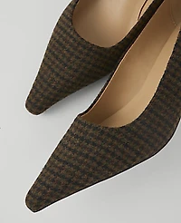Ann Taylor Plaid Nip Toe Pump Spice Brown Women's