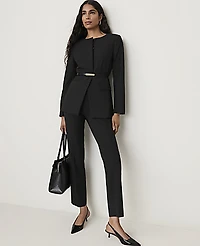 Ann Taylor Petite Belted Split Hem Jacket Black Women's