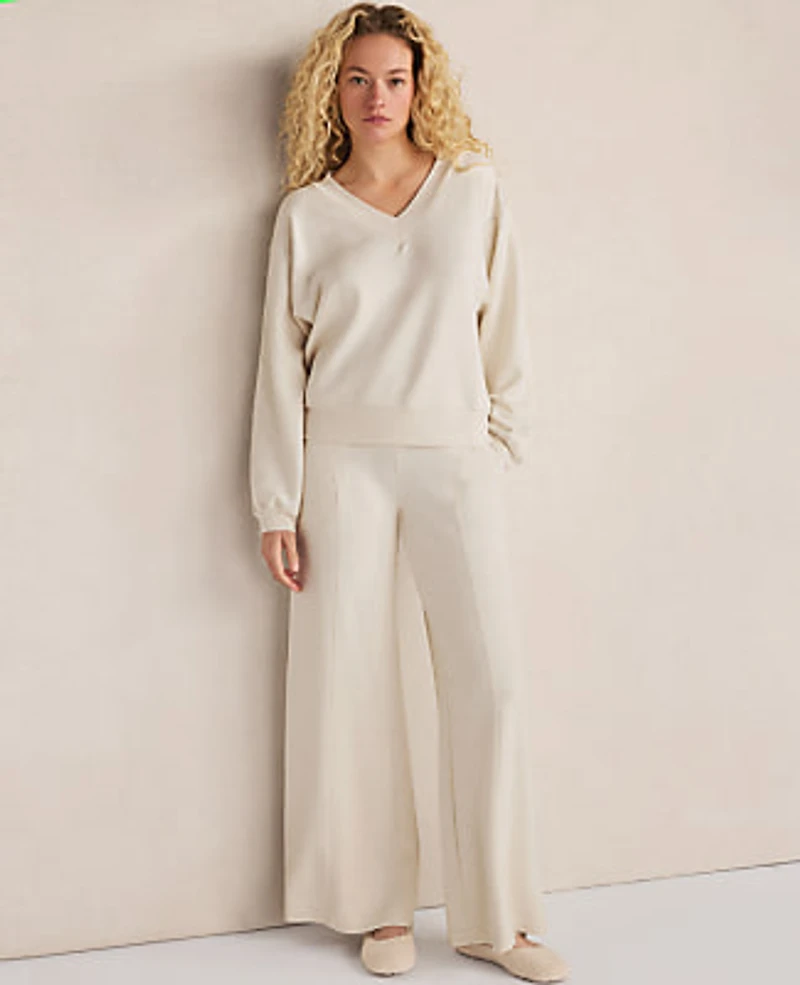 Ann Taylor Haven Well Within Soft Knit Wide Leg Pants Sandstone Women's