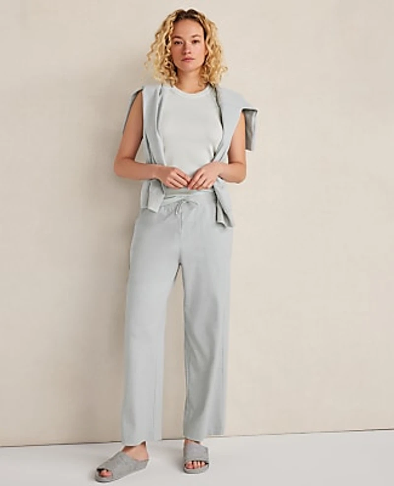 Ann Taylor Haven Well Within Botanical-Dyed Organic Cotton Interlock Pants Botanic Blue Wash Women's