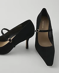 Ann Taylor Suede Mary Jane Pump Black Women's