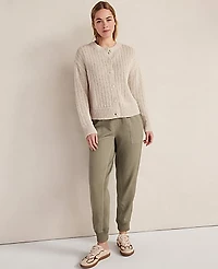 Ann Taylor Haven Well Within Linen Tape Yarn Cardigan Cotton White Women's