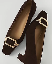 Ann Taylor Suede Buckle Pump Women's
