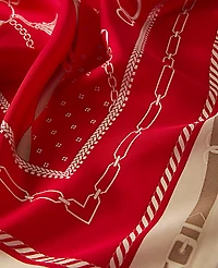 Ann Taylor Horsebit Print Silk Scarf Bright Poppy Women's