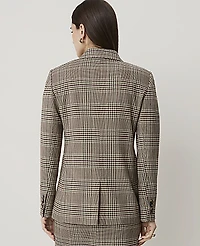 Ann Taylor The Petite Greenwich Blazer Plaid French Mocha Women's