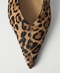 Ann Taylor Weekend Haircalf Animal Print Flat Brown Multi Women's